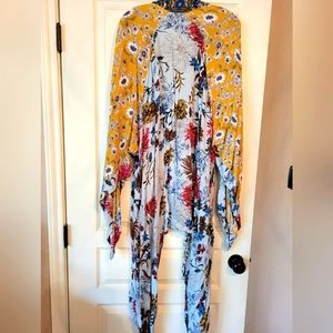 Boho mixed print kimono